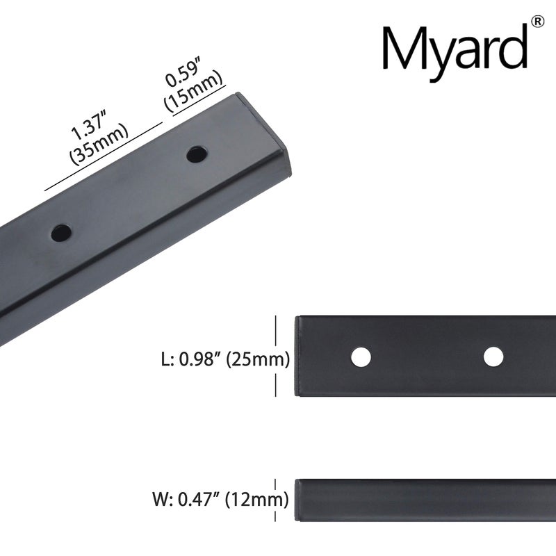 Myard 32-1/4 Inches Traditional Rectangular Iron Deck Balusters Furniture w/Screws for Wood Composite Facemount Railing Staircase Balustrade, Classic Geometric Styling (25-Pack, Matte Black) - Image 2